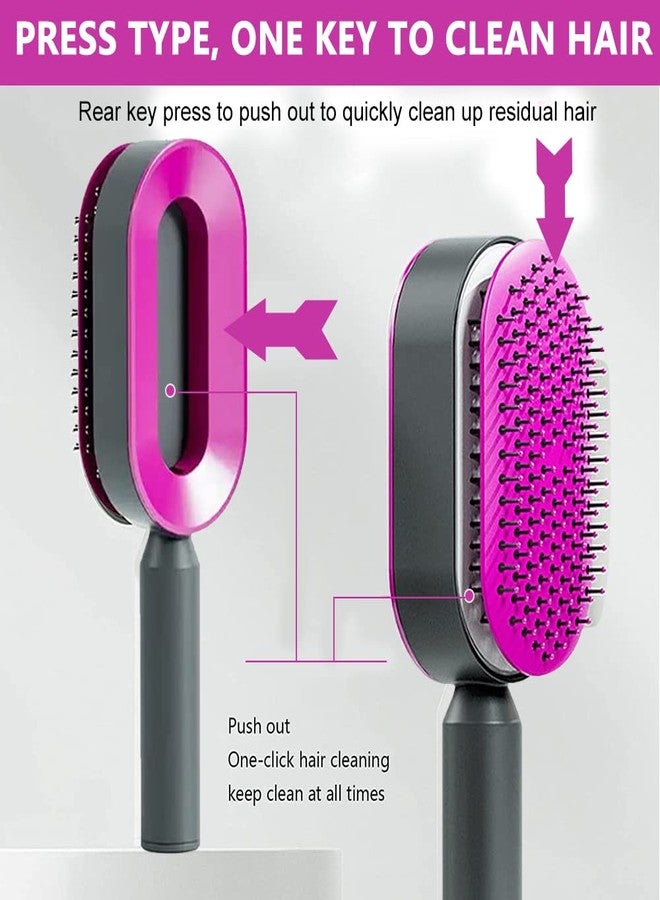 MAYCREATE® Self Cleaning Hair Brush for Women Men, 3D Airbag Cushion Hair Comb Massager Paddle Brush Hairdressing Detangling Anti Static Hairbrush - Image 5